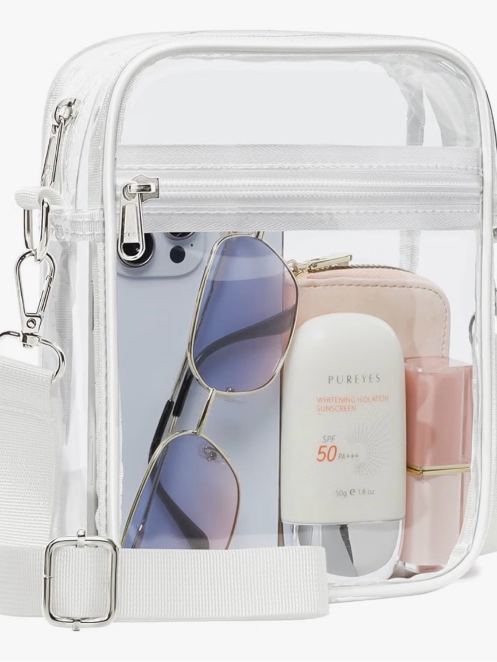 Clear Purse for Stadium Events - Clear Crossbody Bag